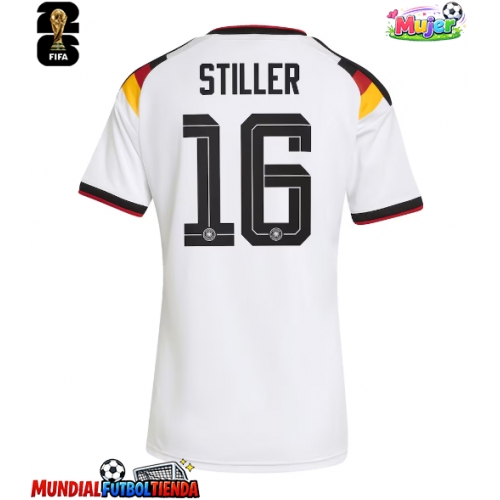Camiseta Alemania Angelo Stiller #16 Primera Equipación Replica Mundial 2026 para mujer mangas cortas